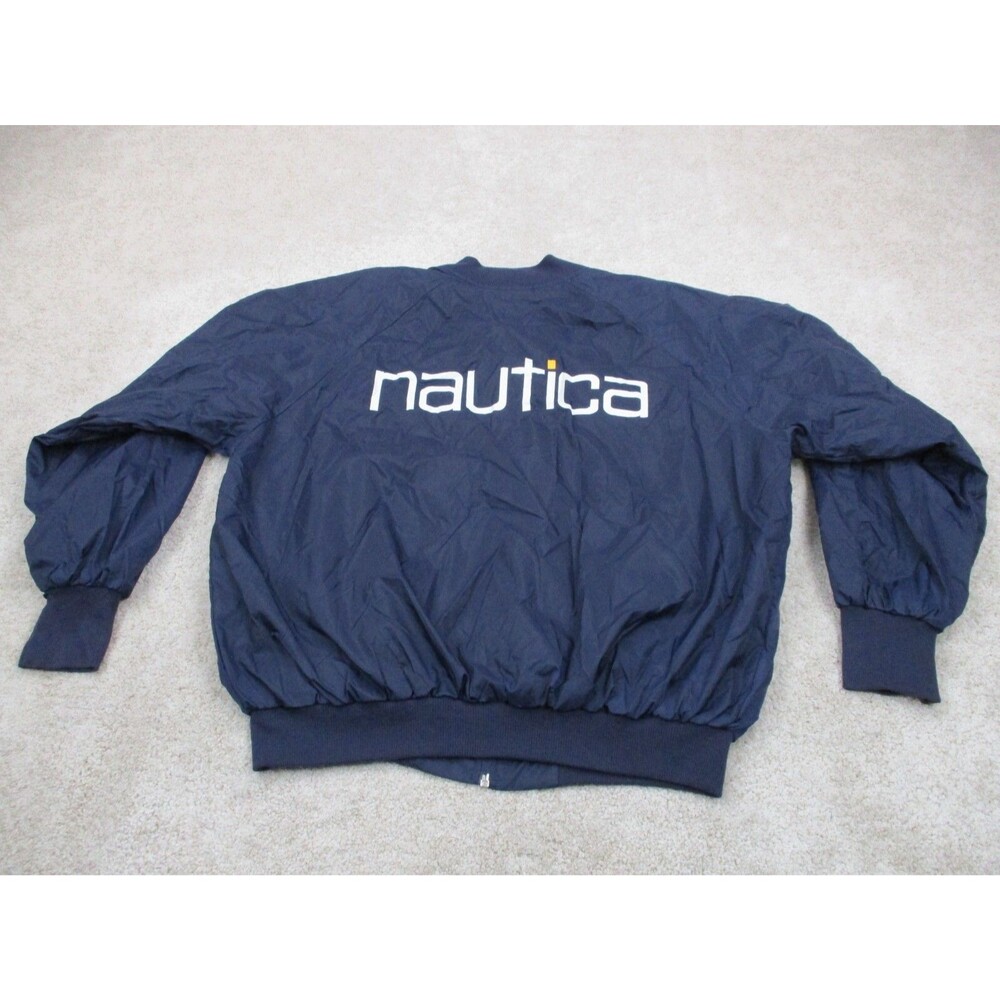Nautica Jacket Adult Extra Large XL Blue Logo Sailing Casual Windbreaker Mens